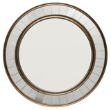 Jamie Young Coltrane Wood Round Wall Mirror, Antique Bronze