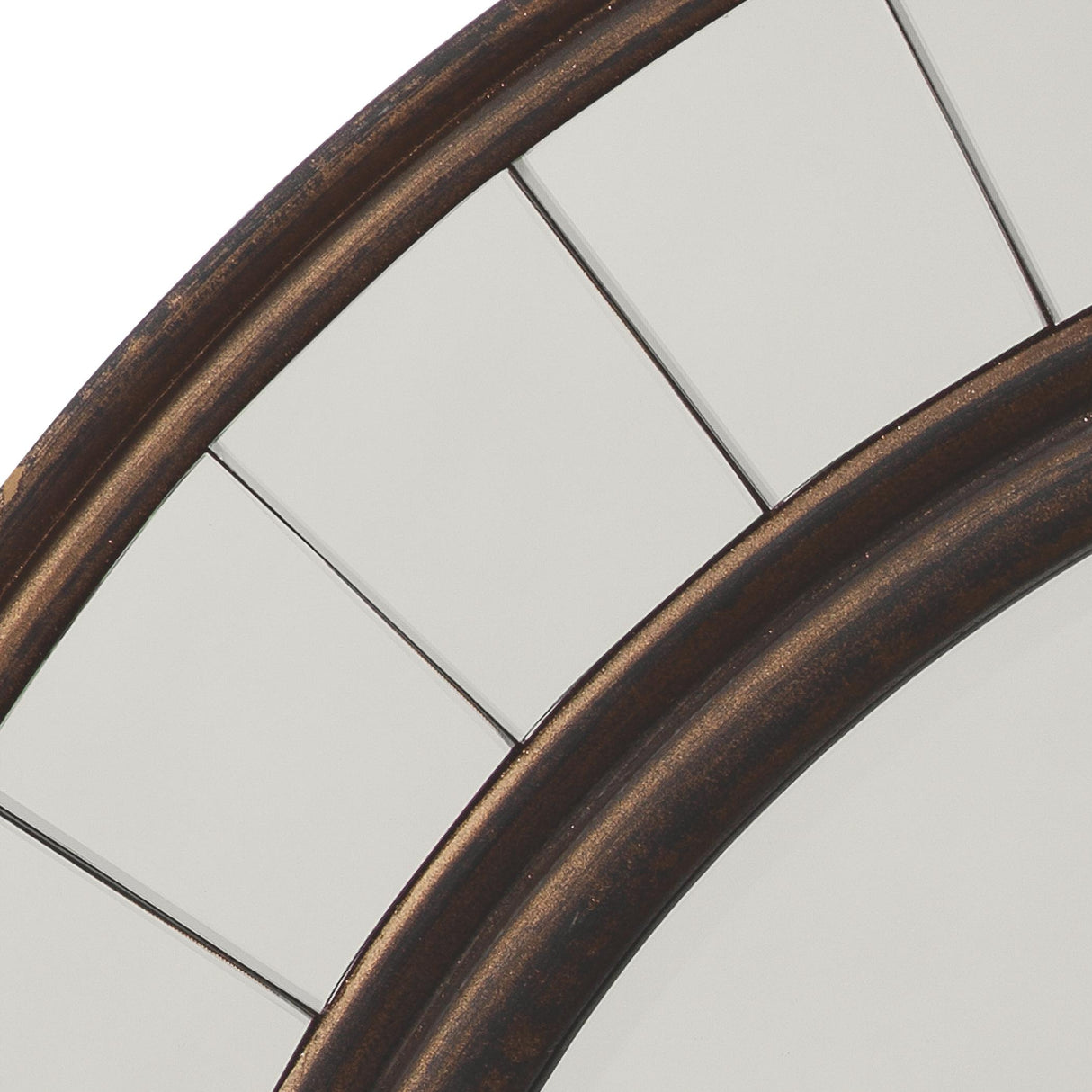 Jamie Young Coltrane Wood Round Wall Mirror, Antique Bronze