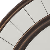 Jamie Young Coltrane Wood Round Wall Mirror, Antique Bronze