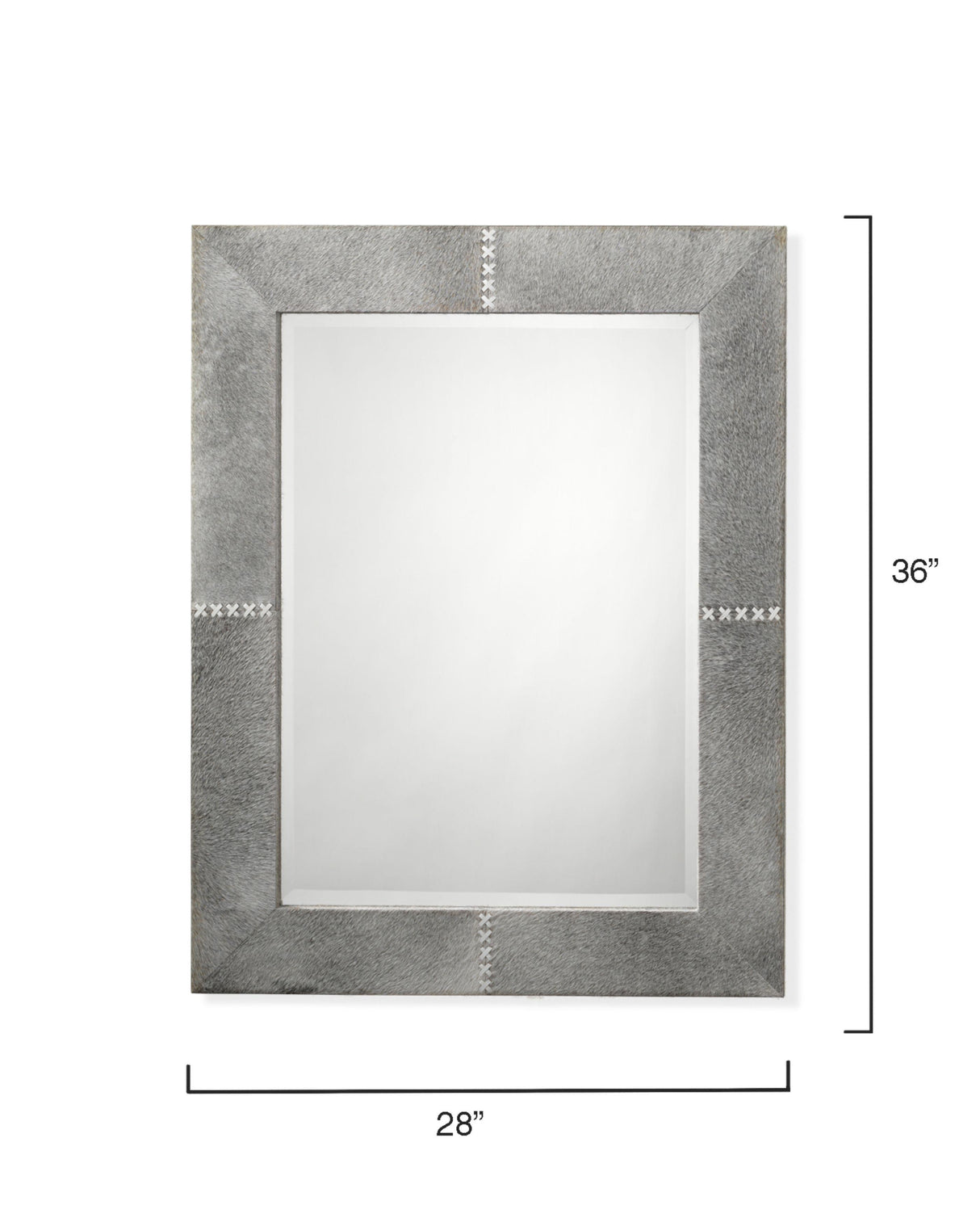 Jamie Young Cross Stitch Rectangle Hide Wall Mirror, Grey