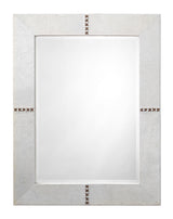 Jamie Young Cross Stitch Rectangle Hide Wall Mirror, White