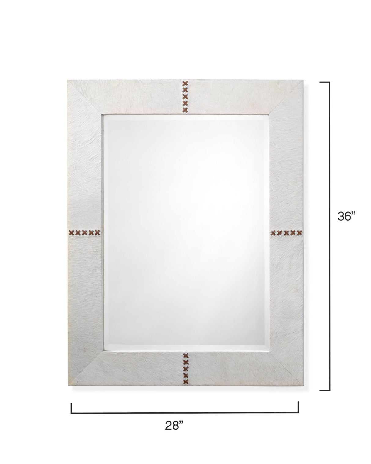 Jamie Young Cross Stitch Rectangle Hide Wall Mirror, White