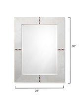Jamie Young Cross Stitch Rectangle Hide Wall Mirror, White
