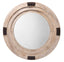 Jamie Young Foreman Wood Round Wall Mirror, White Washed