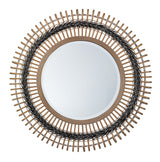 Jamie Young Grove Bamboo Round Braided Mirror, Gray