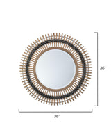 Jamie Young Grove Bamboo Round Braided Mirror, Gray