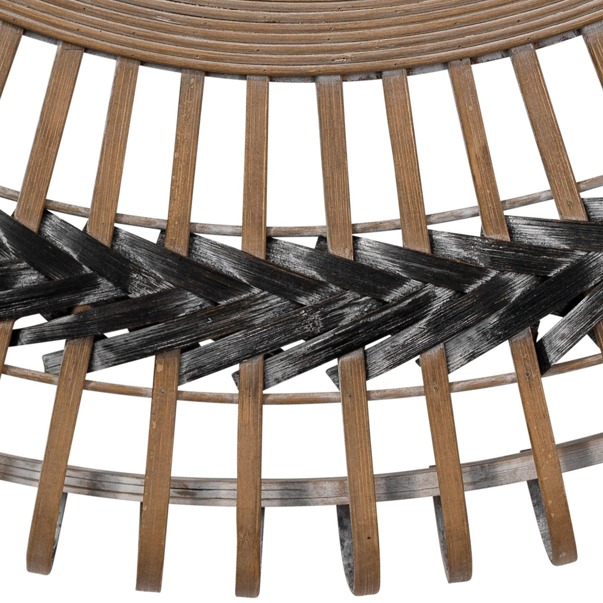 Jamie Young Grove Bamboo Round Braided Mirror, Gray