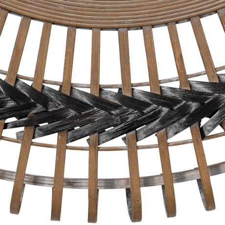 Jamie Young Grove Bamboo Round Braided Mirror, Gray