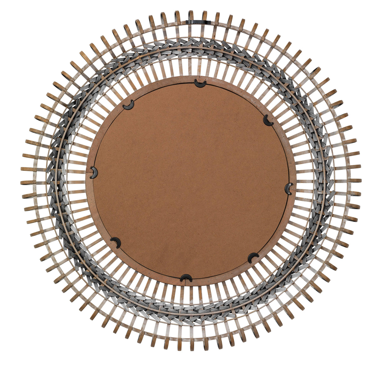 Jamie Young Grove Bamboo Round Braided Mirror, Gray