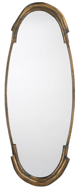 Jamie Young Margaux Metal Oval Wall Mirror, Antique Brass