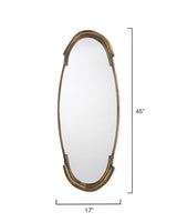 Jamie Young Margaux Metal Oval Wall Mirror, Antique Brass