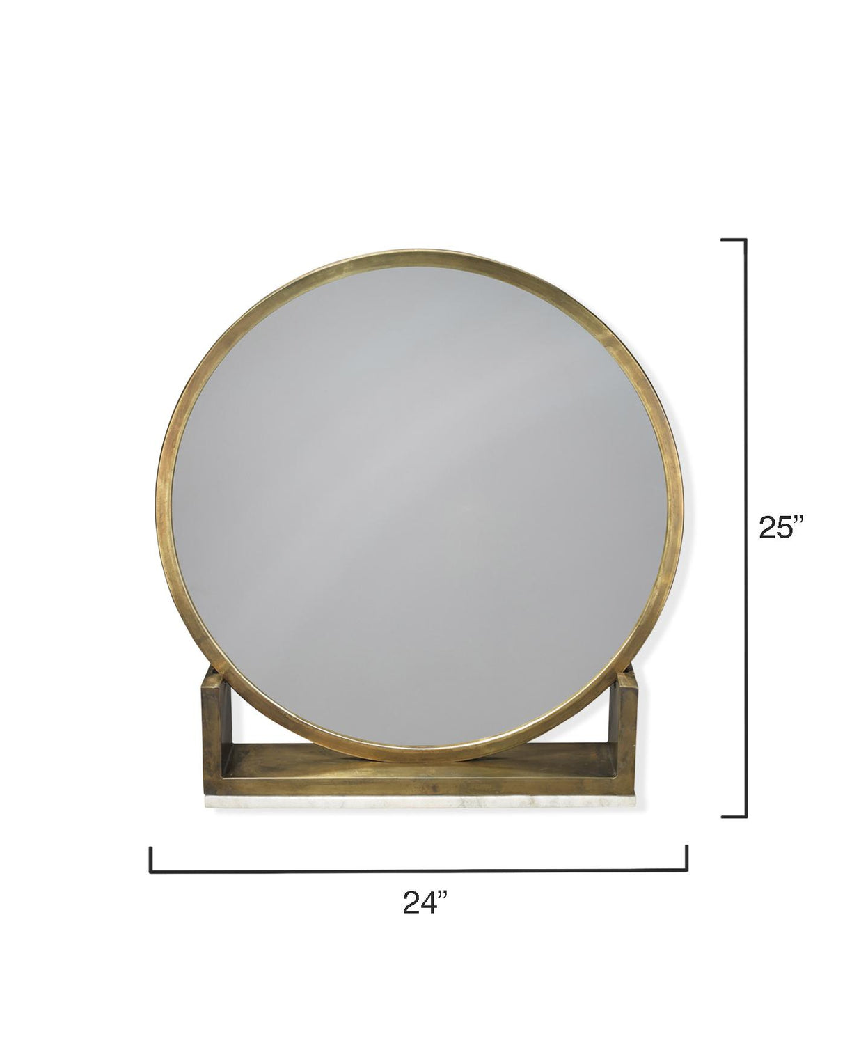Jamie Young Odyssey Decorative Round Table Mirror, Antique Brass