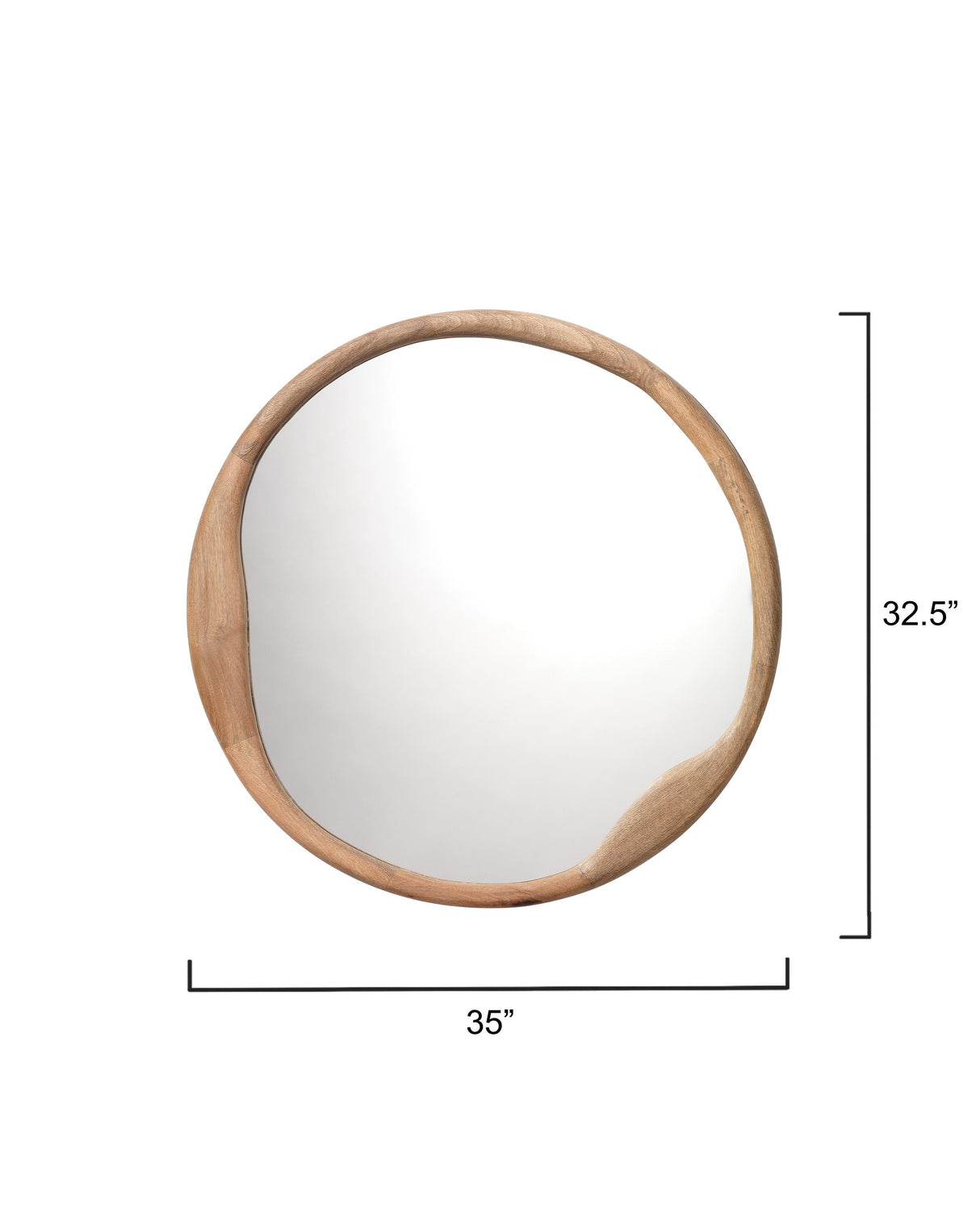 Jamie Young Organic Mango Wood Round Wall Mirror