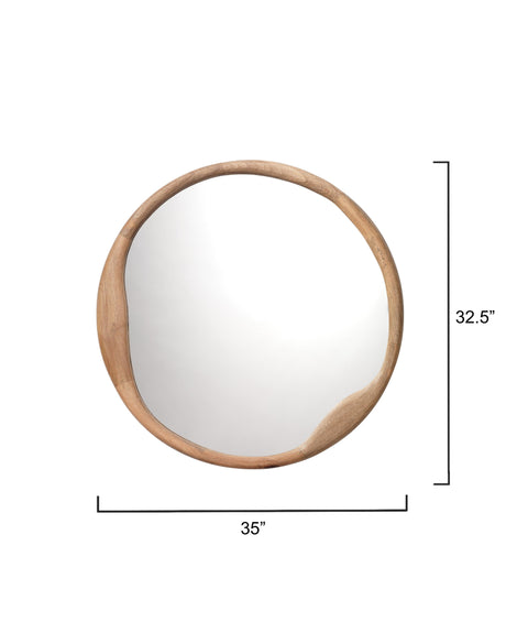 Jamie Young Organic Mango Wood Round Wall Mirror