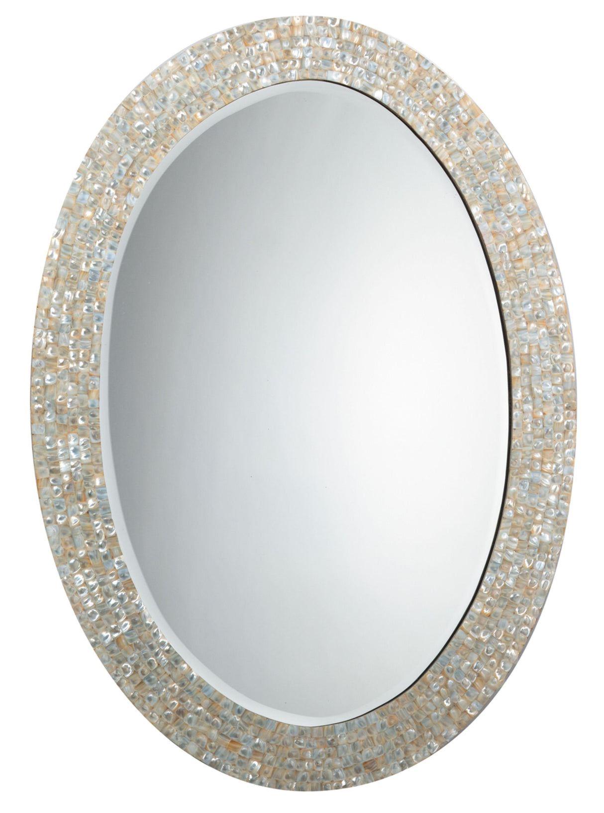 Jamie Young Large Oval Wall Mirror, Mother of Pearl