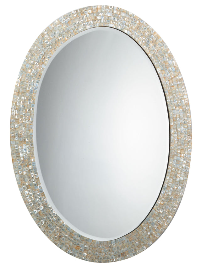 Jamie Young Large Oval Wall Mirror, Mother of Pearl