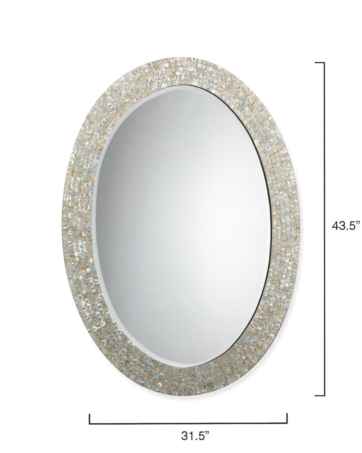 Jamie Young Large Oval Wall Mirror, Mother of Pearl