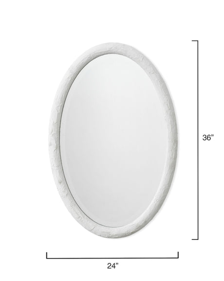 Jamie Young Ovation Oval Wall Mirror, White