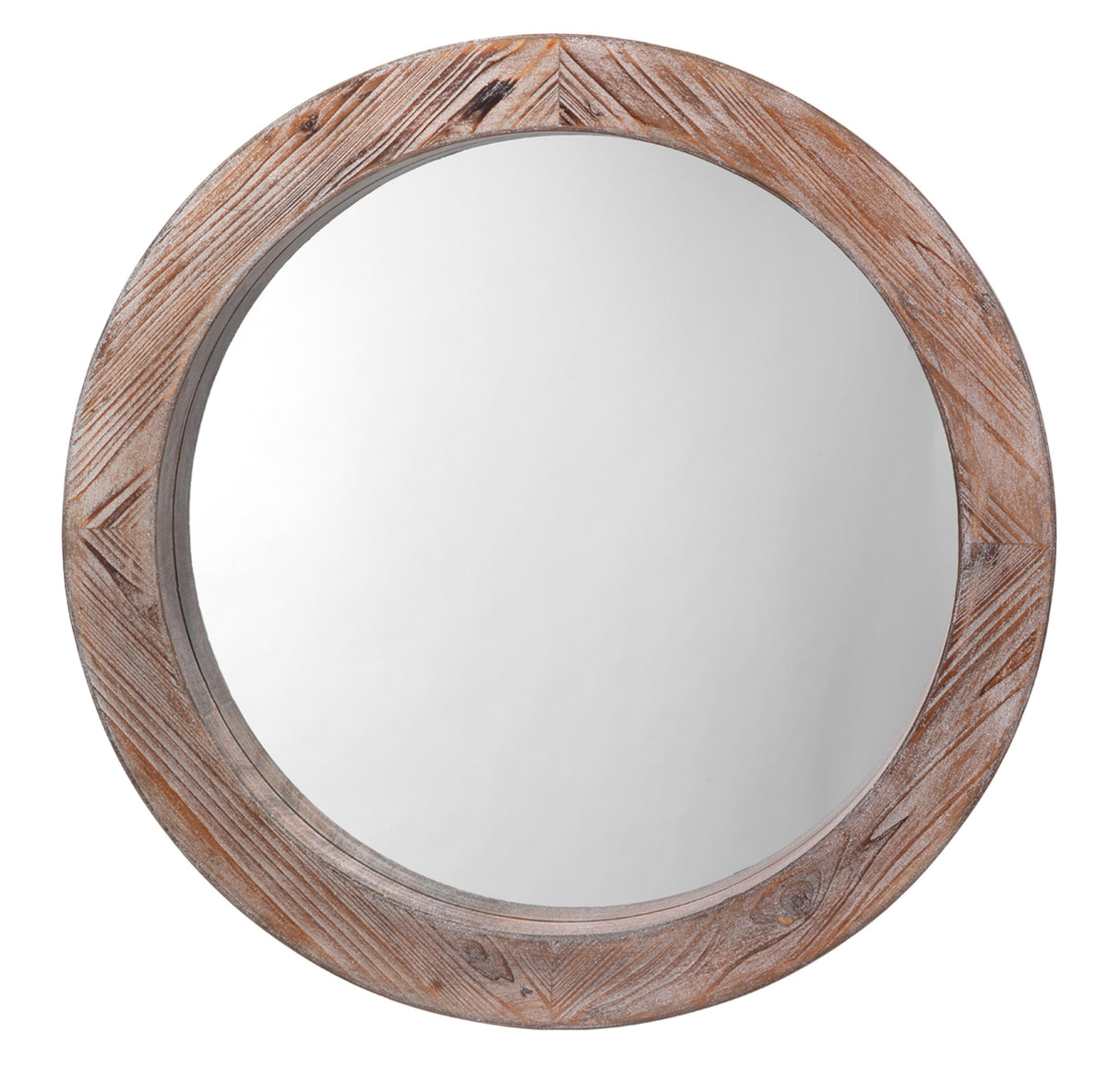 Jamie Young Reclaimed Wood Round Wall Mirror