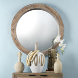 Jamie Young Reclaimed Wood Round Wall Mirror
