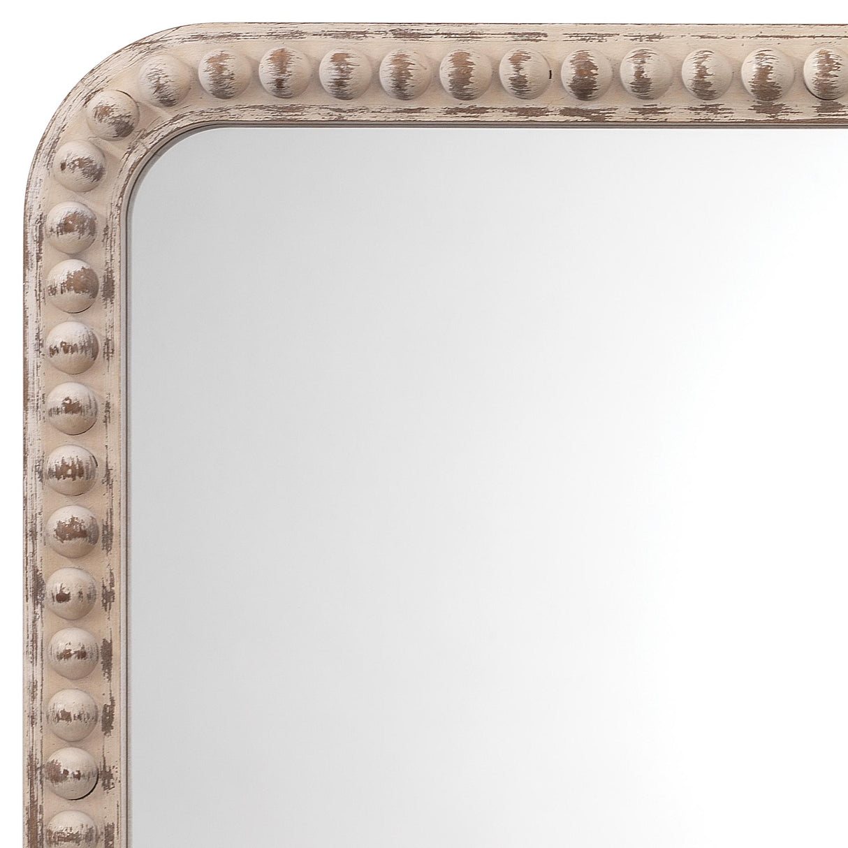 Jamie Young Rectangle Audrey Wall Mirror, White Washed Wood