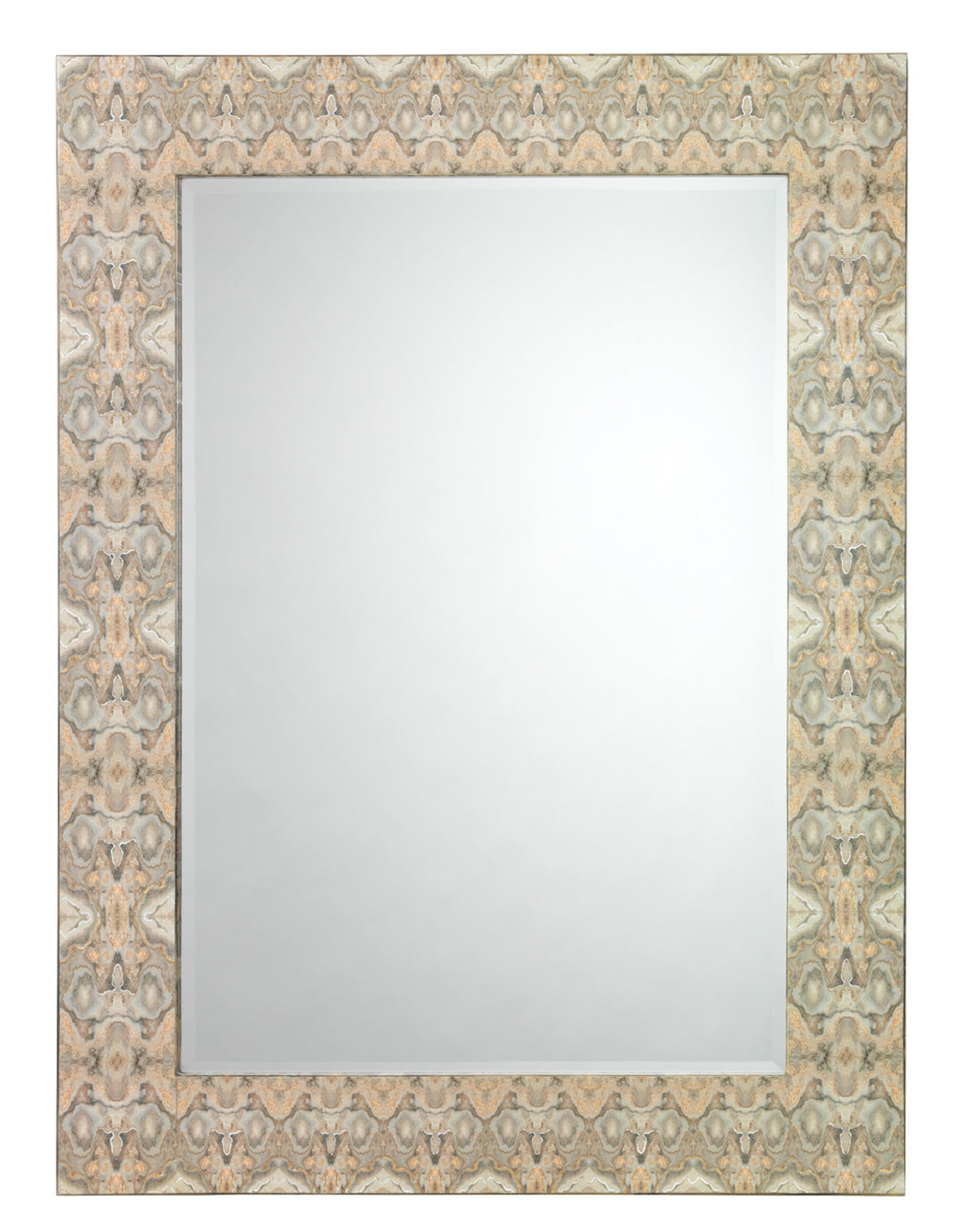 Jamie Young Rorschach Wall Mirror, Gray and Cream Lacquer