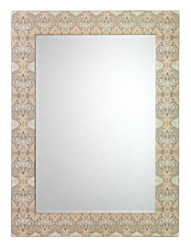 Jamie Young Rorschach Wall Mirror, Gray and Cream Lacquer