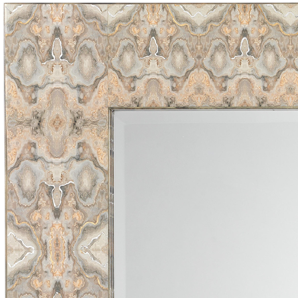 Jamie Young Rorschach Wall Mirror, Gray and Cream Lacquer
