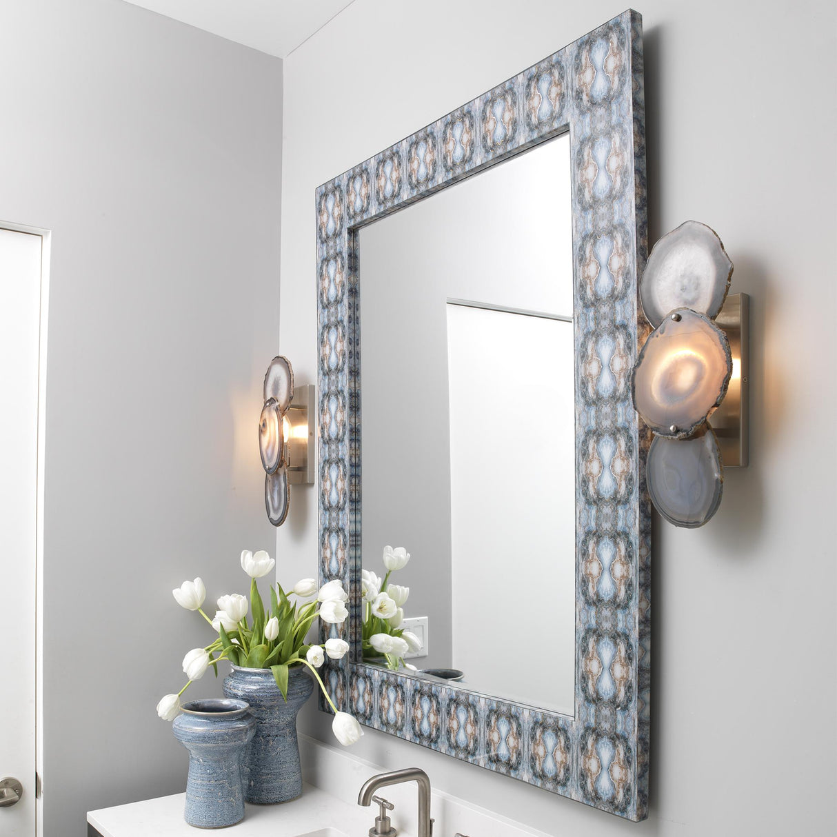 Jamie Young Rorschach Wall Mirror, Indigo Blue Lacquer