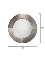 Jamie Young Round Cross Stitch Round Wall Mirror, Gray Hide