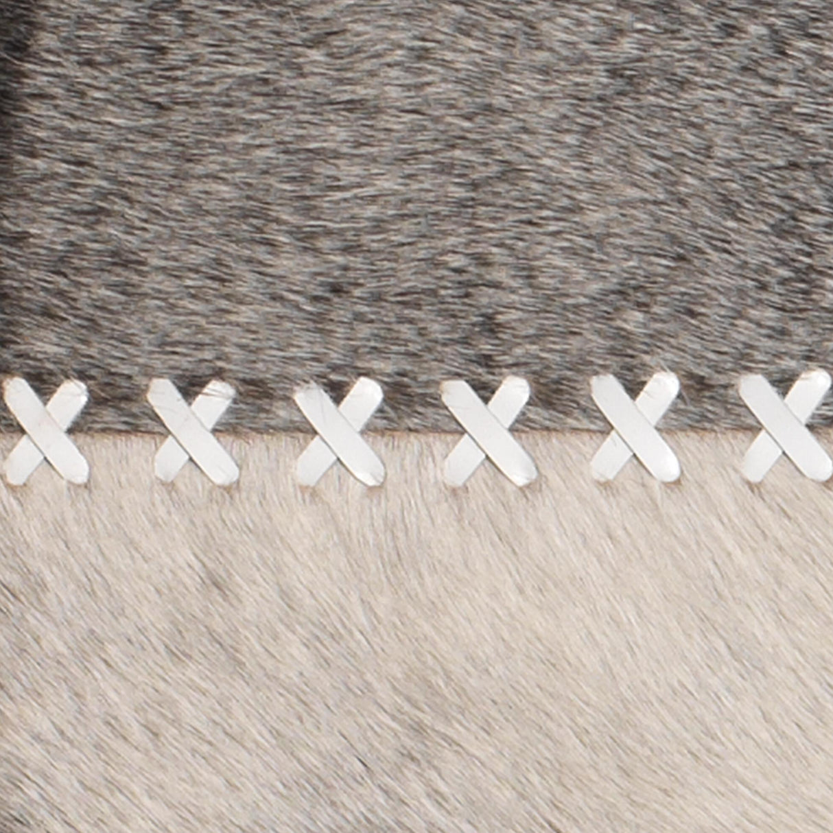 Jamie Young Round Cross Stitch Round Wall Mirror, Gray Hide