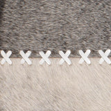 Jamie Young Round Cross Stitch Round Wall Mirror, Gray Hide