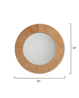 Jamie Young Round Cross Stitch Round Wall Mirror, Buff Leather