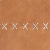 Jamie Young Round Cross Stitch Round Wall Mirror, Buff Leather