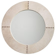 Jamie Young Round Cross Stitch Round Wall Mirror, White Hide