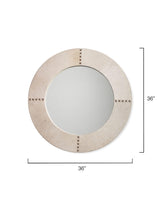 Jamie Young Round Cross Stitch Round Wall Mirror, White Hide