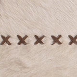 Jamie Young Round Cross Stitch Round Wall Mirror, White Hide