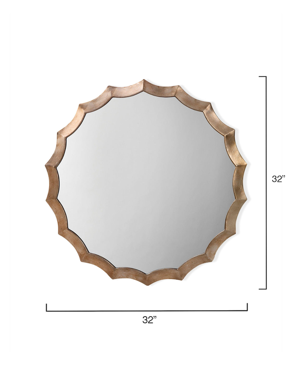 Jamie Young Round Metal Scalloped Wall Mirror