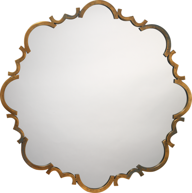 DecoratorsBest Saint Albans Steel Mirror, Antique Brass