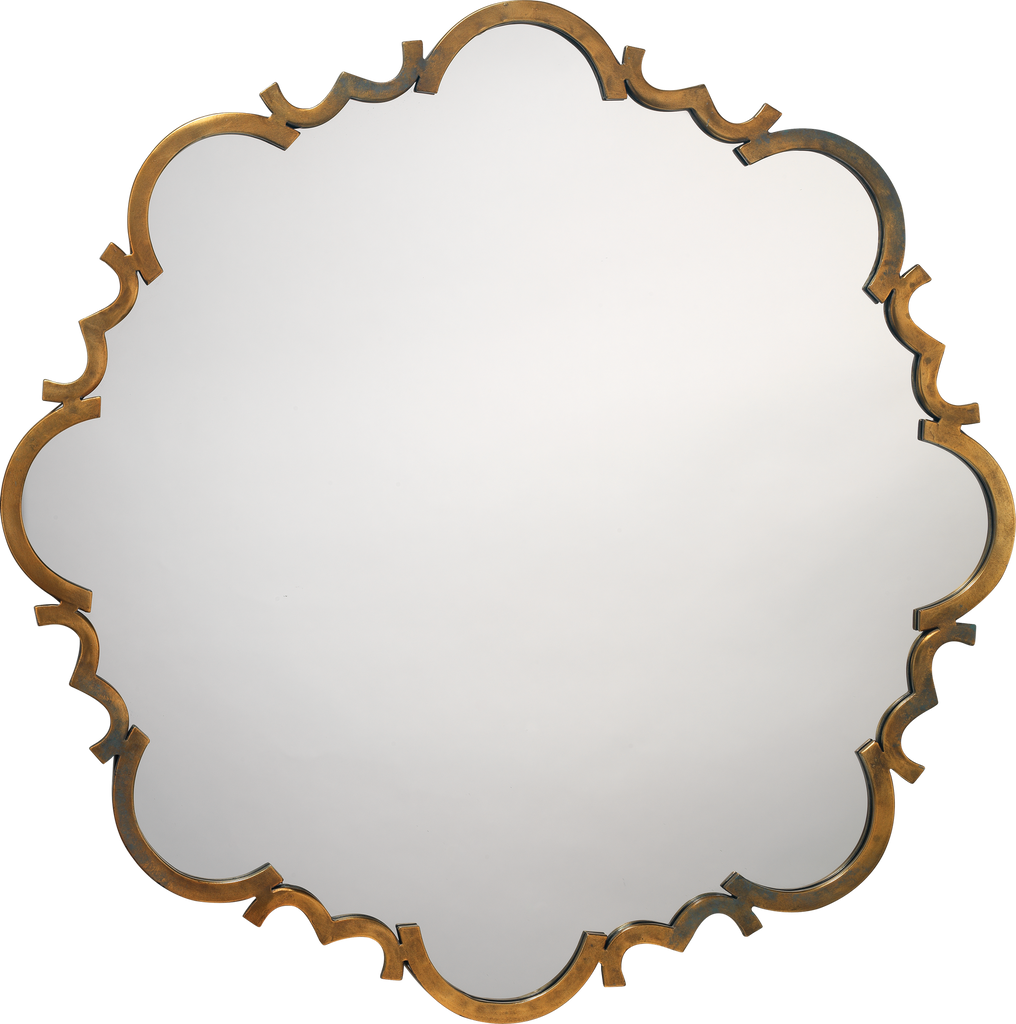 DecoratorsBest Saint Albans Steel Mirror, Antique Brass