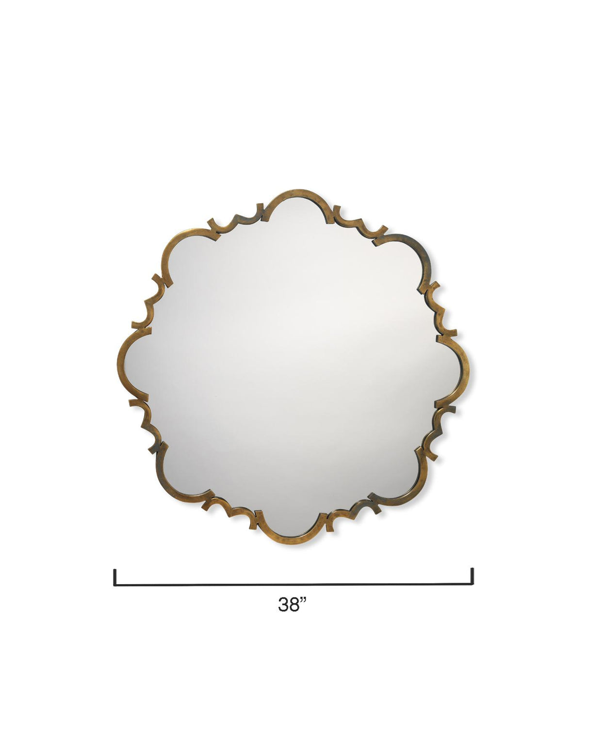 Jamie Young Saint Albans Steel Wall Mirror, Antique Brass