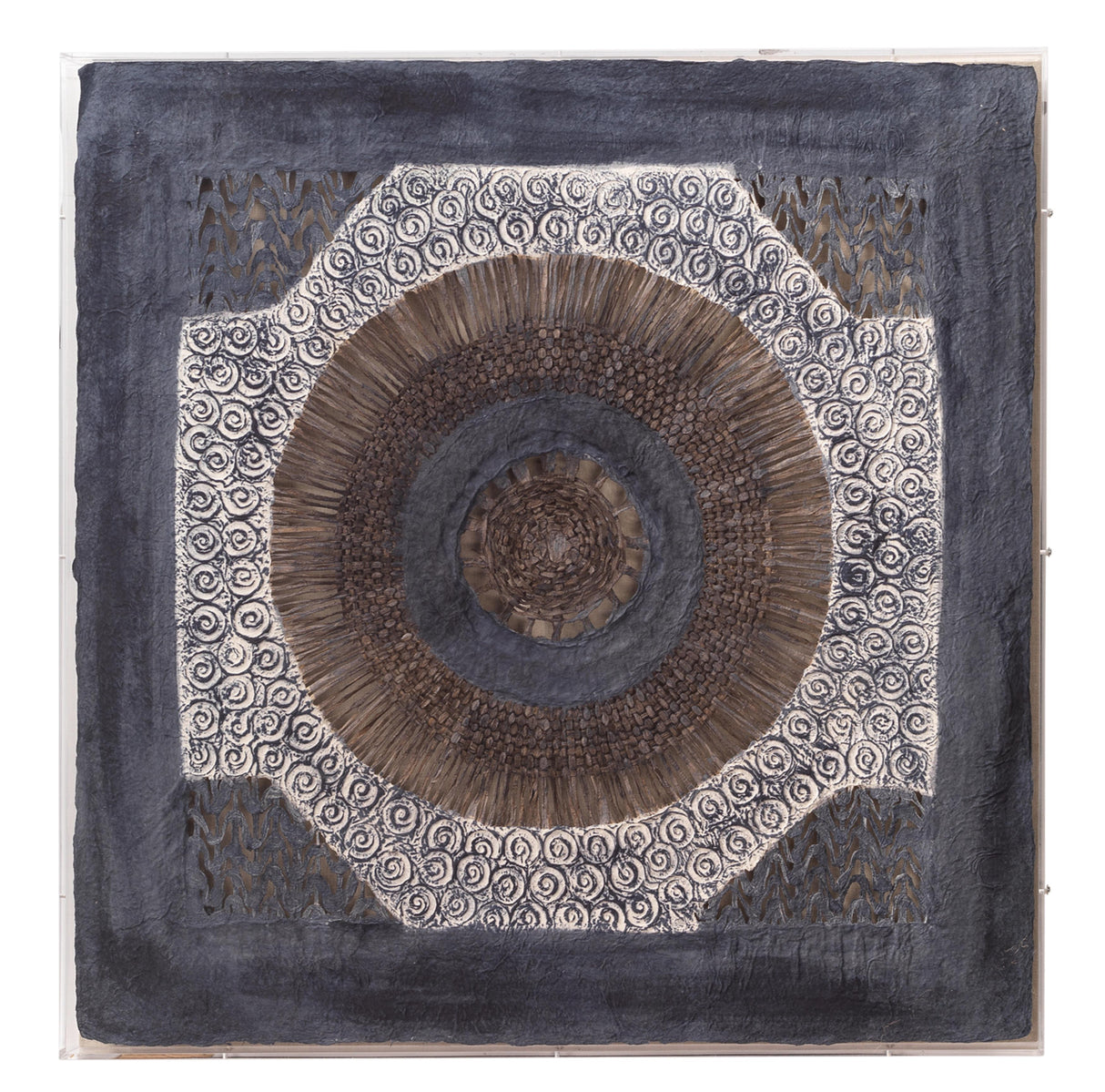 Jamie Young Batik Square Framed Wall Art, Indigo Paper