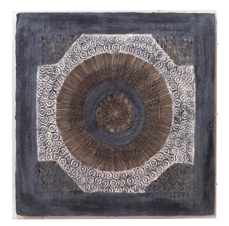 Jamie Young Batik Square Framed Wall Art, Indigo Paper