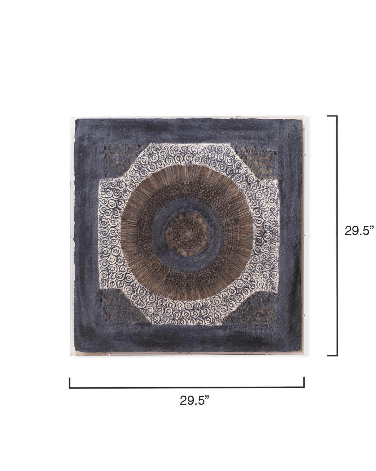 Jamie Young Batik Square Framed Wall Art, Indigo Paper