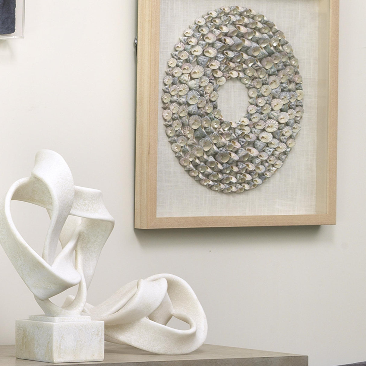 Jamie Young Bora Bora Framed Wall Art, Taupe Snail Shell