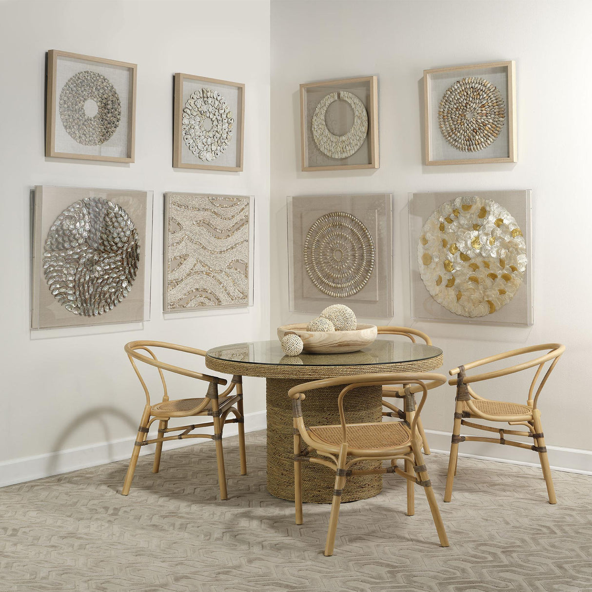 Jamie Young Maldives Framed Wall Art, White Abalone Shells