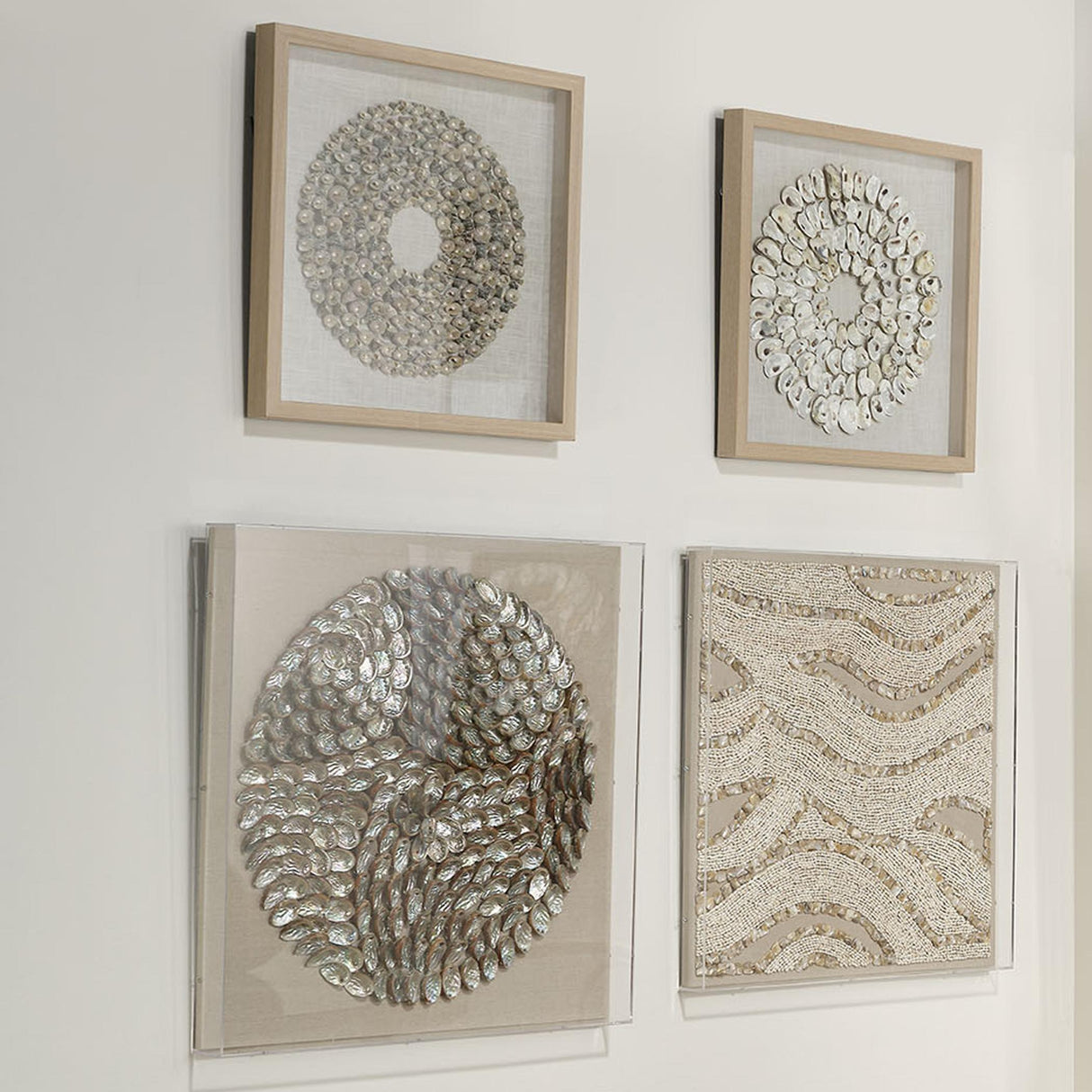 Jamie Young Maldives Framed Wall Art, White Abalone Shells
