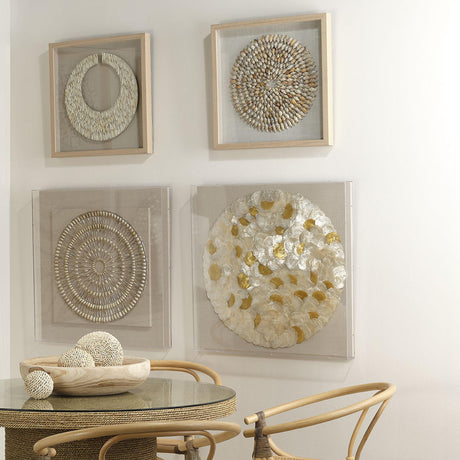 Jamie Young Riviera Framed Wall Art, Beige Simnia Shell