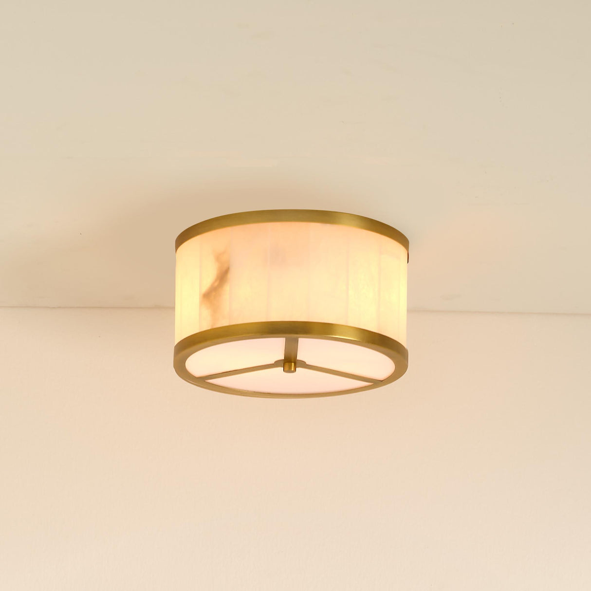 Jamie Young Upsala Alabaster Flush Mount Ceiling Light, Small
