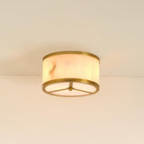 Jamie Young Upsala Alabaster Flush Mount Ceiling Light, Small